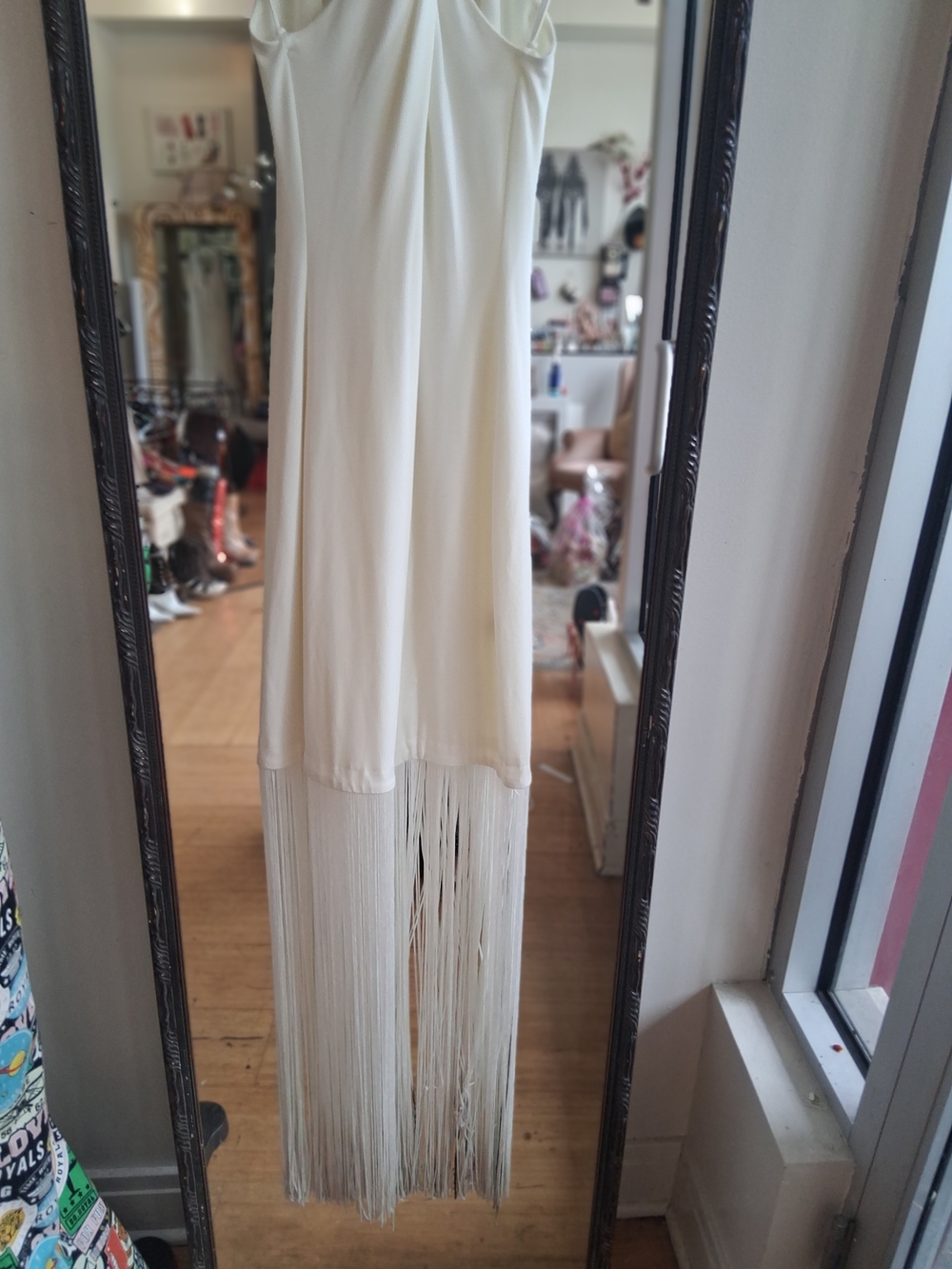 Alice + Olivia Cream Halter Maxi Dress with Twisted Neck - Picture 5 of 6